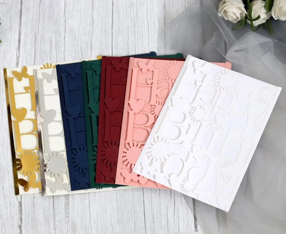 Wholesale Factory Price Hollow Out Birthday Card Multicolor Greeting Cards With Envelopes