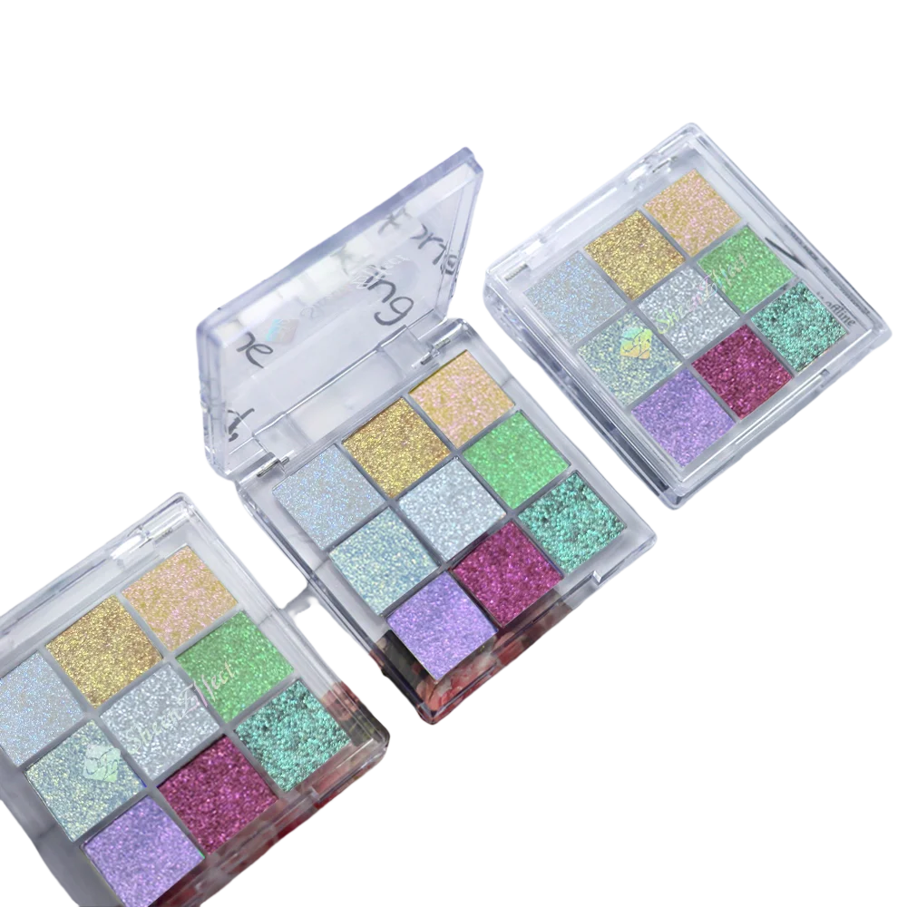 Sheeneffect  Makeup 9 Colors Encounter eye shadow palette Sweet Glitter Multichrome Chameleon eyeshadow palette OEM ODM Service