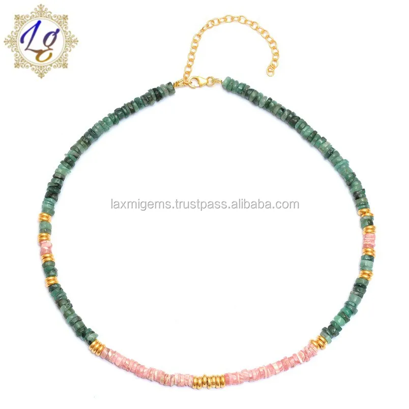 Natural Gemstone Moonstone or Chrysoprase Tyre Shape Beads 925 Silver Bracelet