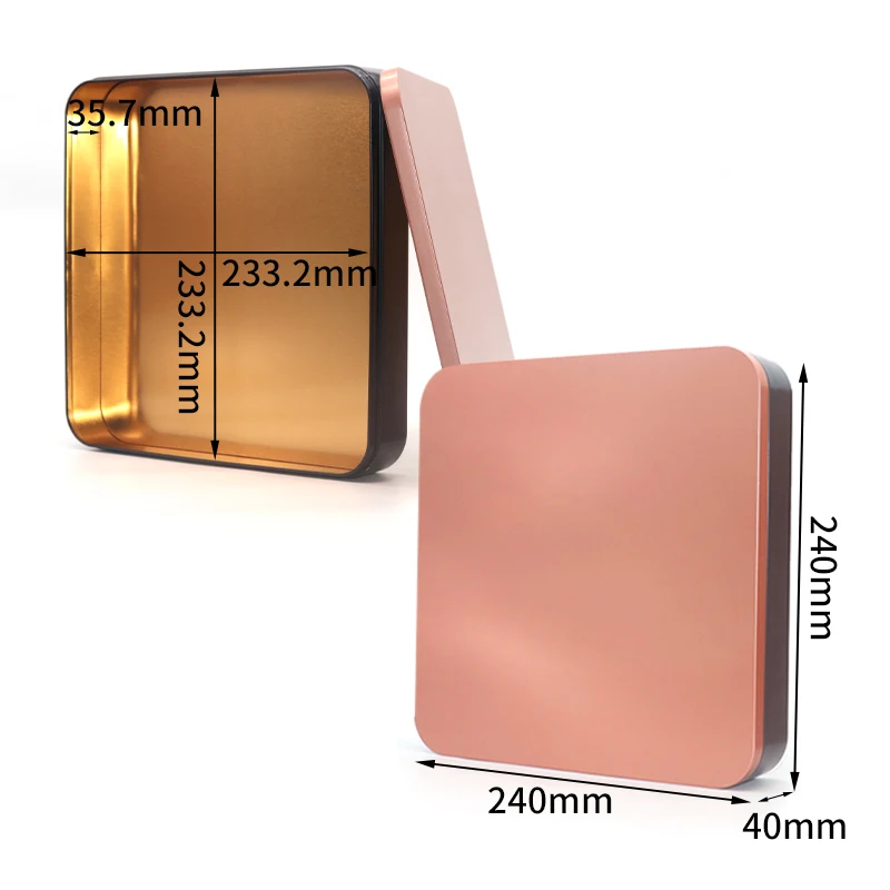Factory Wholesale square Tin case Rectangular Large Tin Cookie Box Customized Tin Box for Biscuit