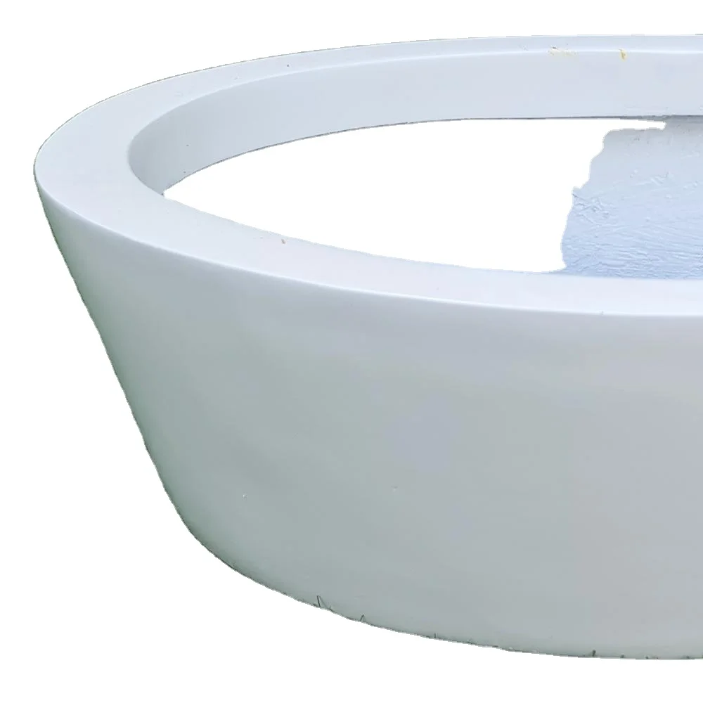 New arrival White Vase Smooth Outdoor Indoor pot modern Decorative Round FRP Planter for table top garden ornament garden set