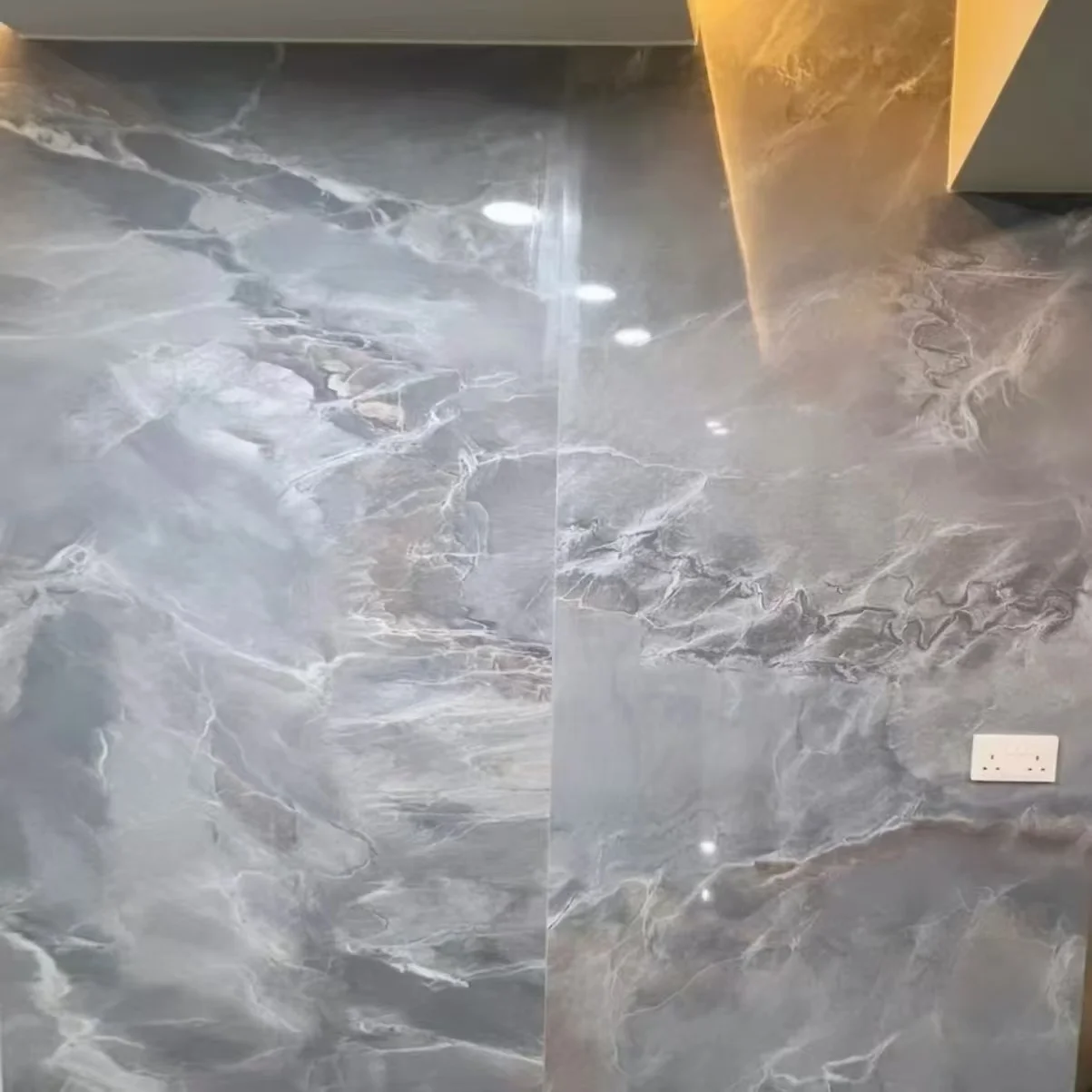 PVC panel UV marble wall cladding wall paper striker customized color and texture beautiful indoor design natural stone color