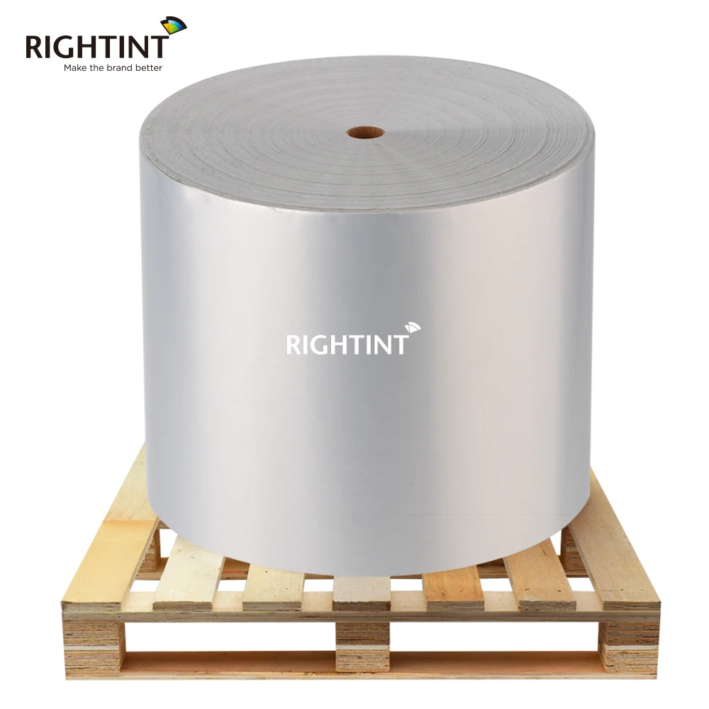 Flexography Jumbo Roll  Matt Silver PET Label Self Adhesive Film Printable