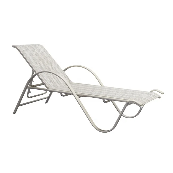 Cheap Leisure White Garden Patio Exterior Lounge Chairs Sunbed Furniture Outdoor Pool Aluminum Chaise Sun Loungers