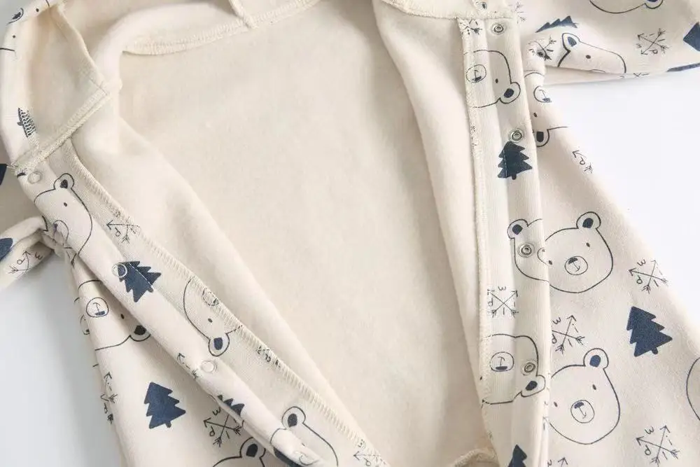 New Born baby boy winter thick fleece bodysuit romper for climbing