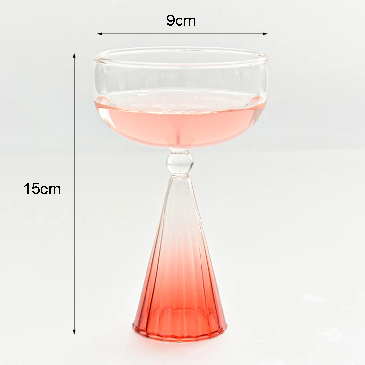 Colored Stripe Champagne Glass Wine Ice Cream Dessert Glass Elegant Martini Glasses Handmade Coffee Mug