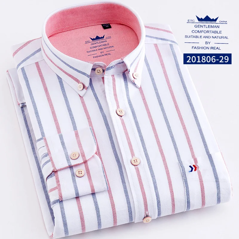 Custom logo plus size vintage long sleeve cotton shirts for men