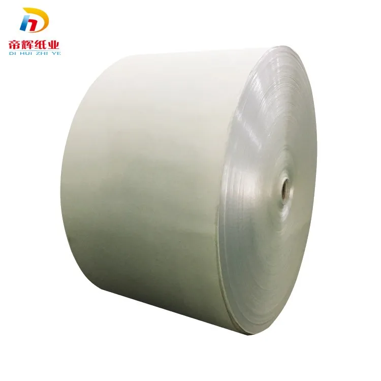 
customized printed 100% wood pulping jumbo greaseproof 2 pe coating white brown craft paper cup roll 36 inch coated guangxi 