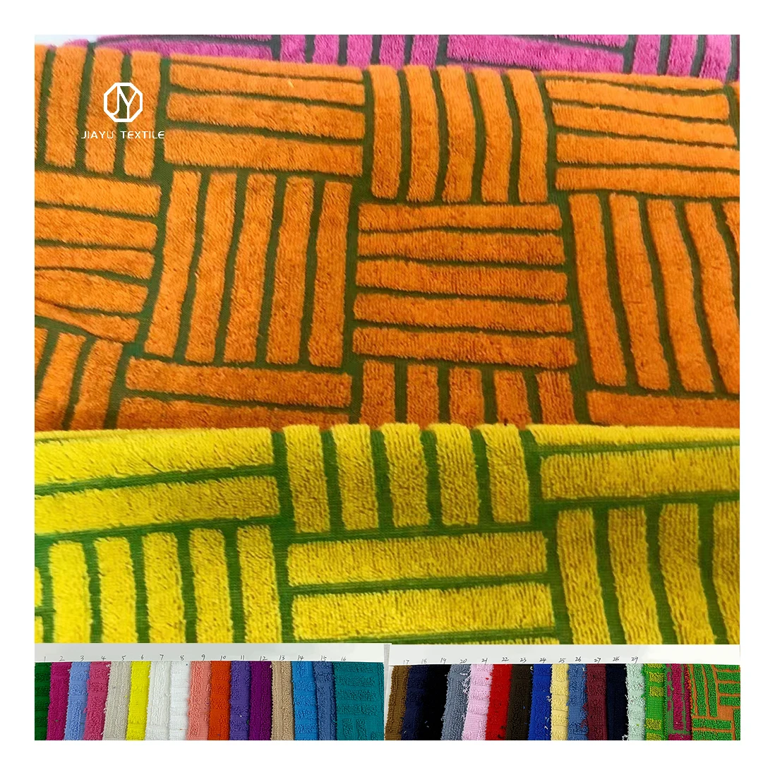 Wholesale dual color 100% cotton new jacquard geometric pattern 450g heavyweight terry towel fabric winter Hoodie