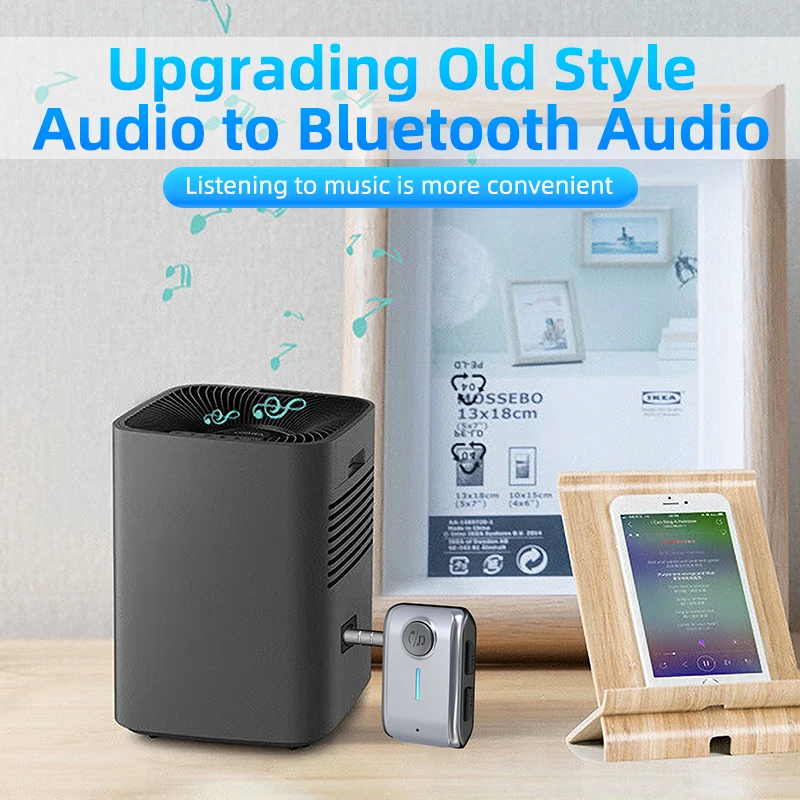 Bluetooth 5.3 Car Kit Adapter 3.5mm aux Hands Free stereo wireless music bluetooth Audio Receiver For Car TV Earphone