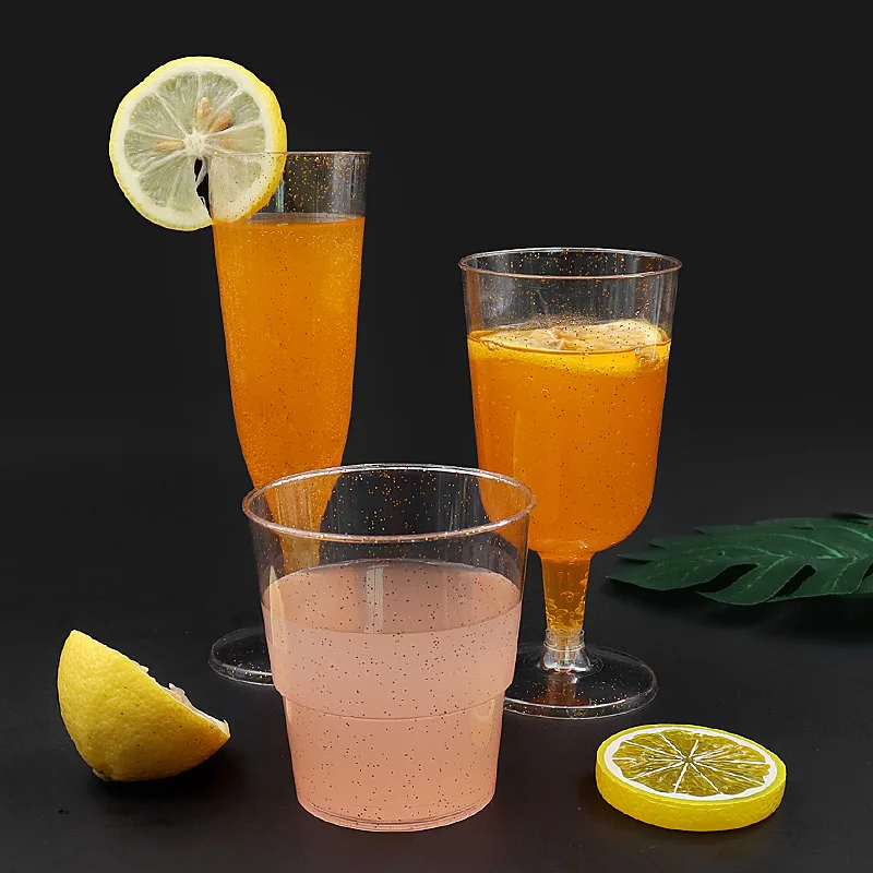 personalized disposable wine glass hand drink party PS  material 20cl clear plastic wine glass cup with transparent