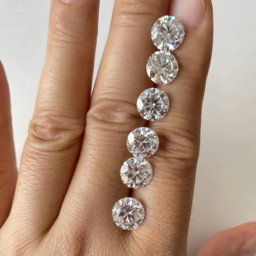 Moissanite, незакрепленные камни, оптовая продажа, драгоценные камни GRA, бриллиантовый круглый ограненный белый VVS, mossanite, Алмазный тест