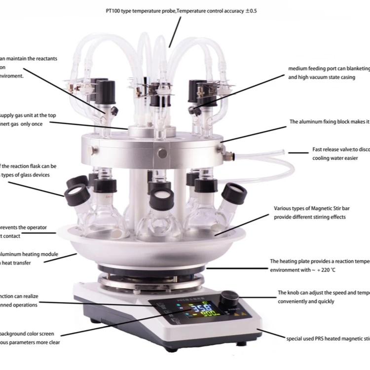 1ml-25ml Lab chemistry Glass parallel reaction stations synthesizer reactor systems