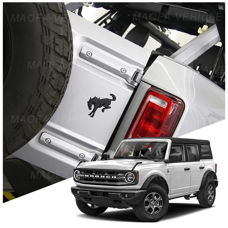 Car exterior parts decoration replaced 3D ABS black car badge Tailgate Horse Emblems for Ford Bronco 2021-2022