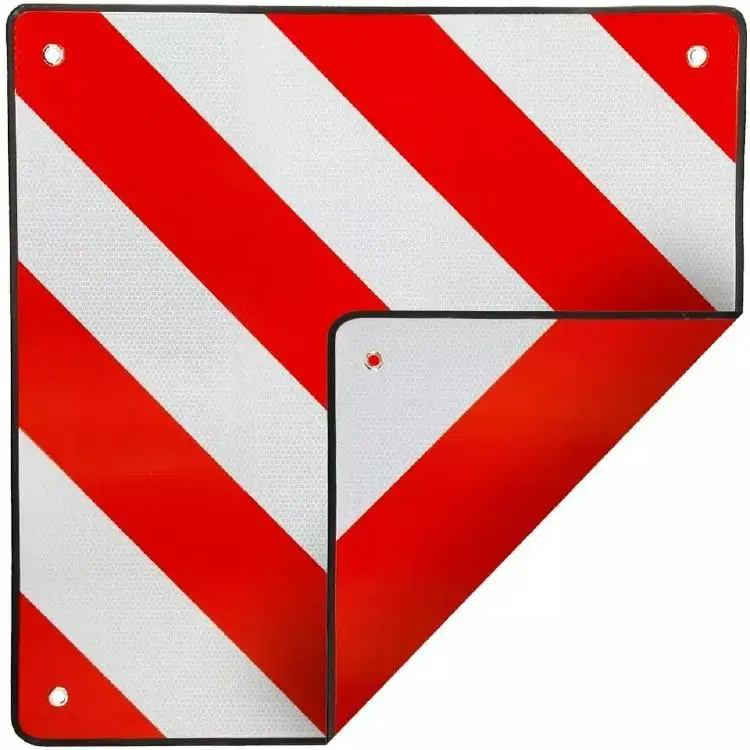 Reflective Bicycle Racks Carrier 50 x 50 cm Red White Eyelets 2 In 1 Italy Spain Aluminum Reflective Rear Warning Plate Sign