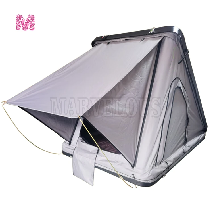 4WD aluminium clam shell triangle roof top tent cheap ABS top roof tent for car outdoor event