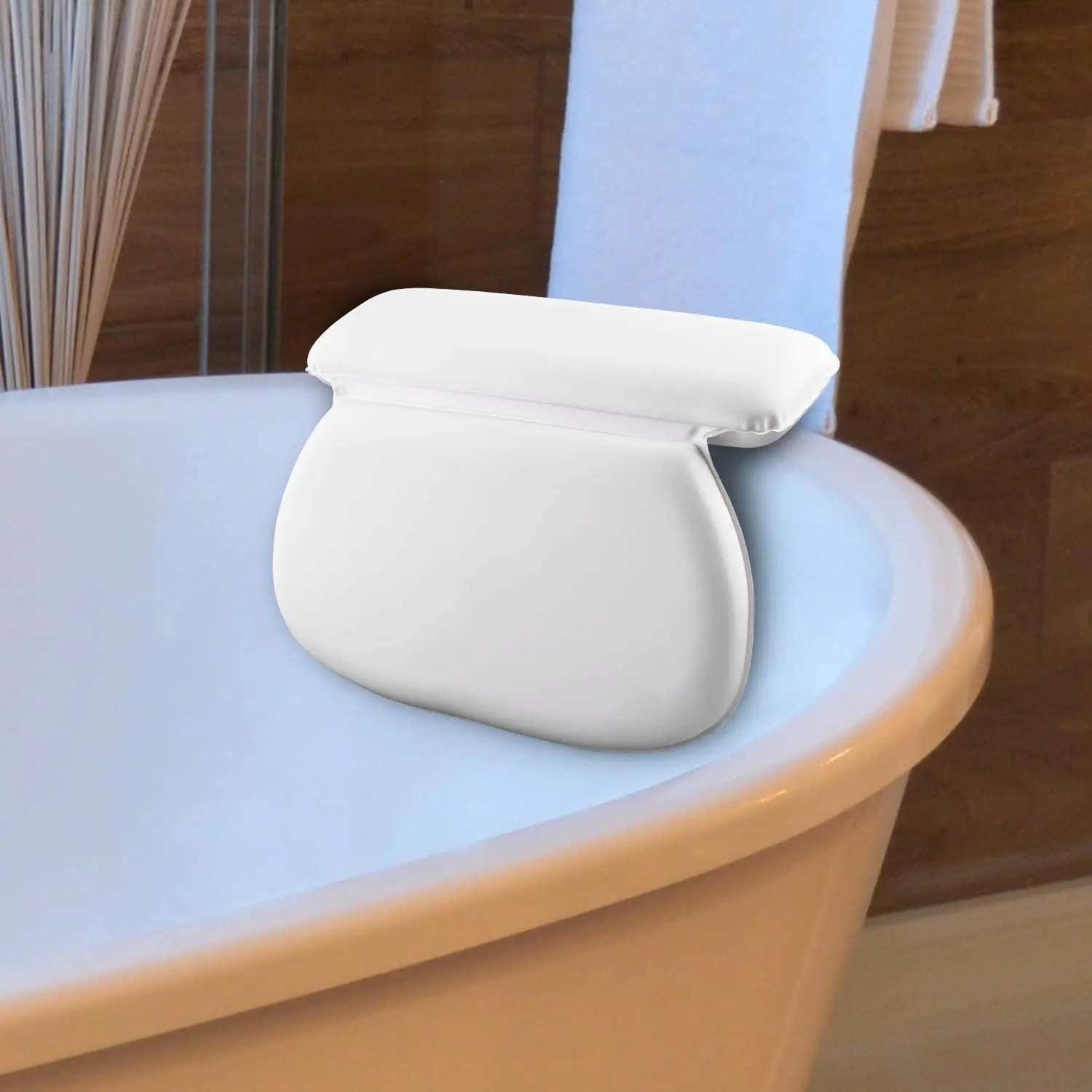 Waterproof Bath Pillow with Free Bath Ball Spa Bath Pillows with 7 Non-slip Suction Cups