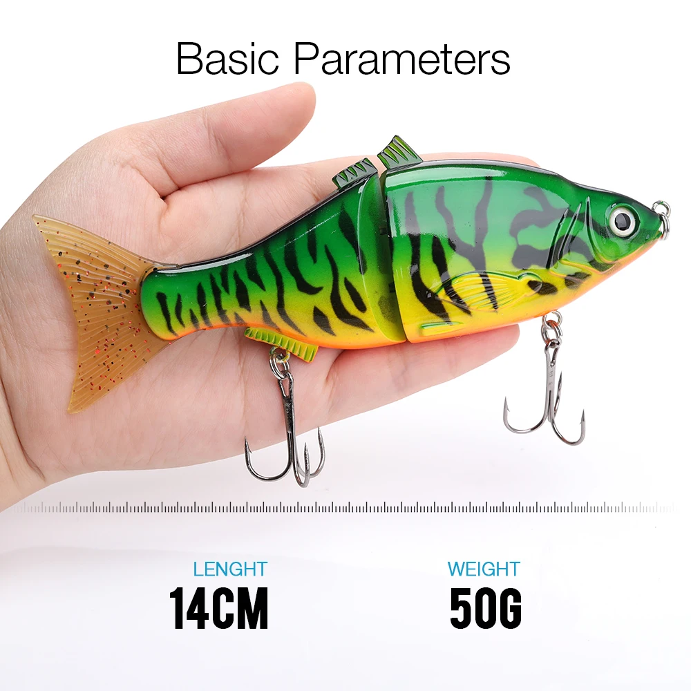 2 Section Glide Swimming Bait Hard ABS Artificial Trout Bass Fishing Lures Live Action Segment Jointed Swimbait Fish Lure
