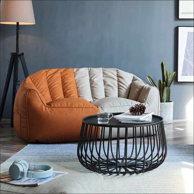 Nordic fabric velvet Modern Professional Supplier Comfortable Livining Room Single Lazy fabric bean bag armchair sofa chair