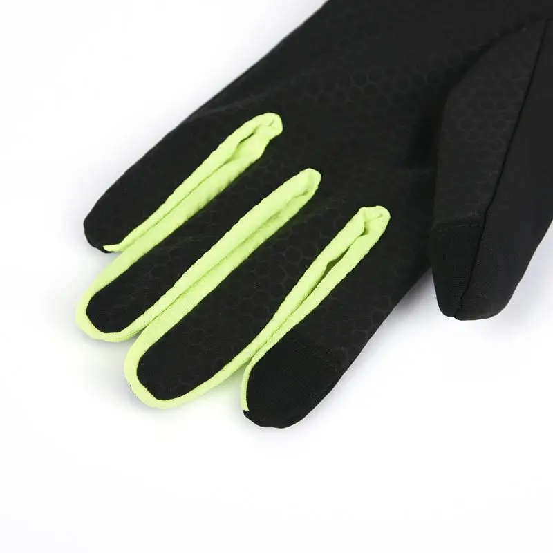Custom Running Gloves Waterproof Cycling With Fluorescent Color Lightweight Knitted Running Gloves Touch Screen