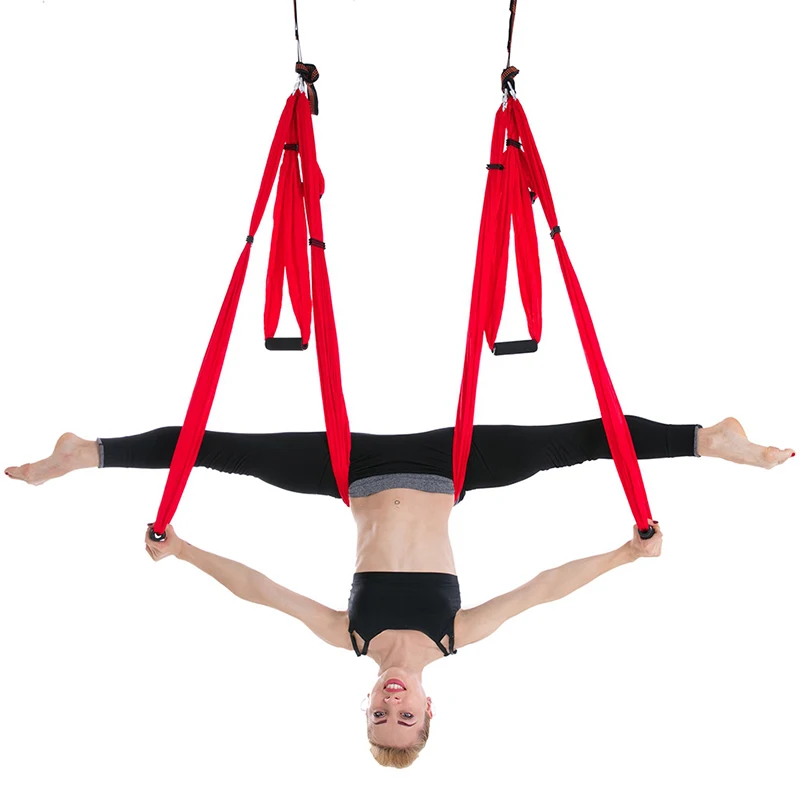 Nylon Lightweight Portable Double Yoga Hammock Aerial Yoga Suspension Sling Yoga Swing Training Set