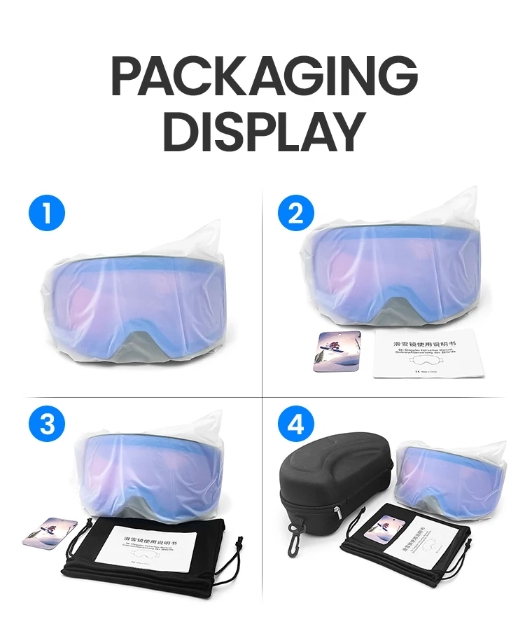 Factory custom ski goggles Anti fog custom snow snowboard goggles snowmobile goggles ski glasses