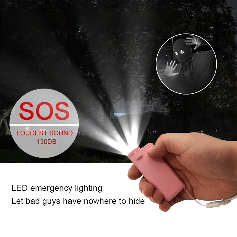 Emergency SOS Alarm Personal 120 Db With Led Flashlight Personal Self Defensey Alarm For Women Kids And Elders