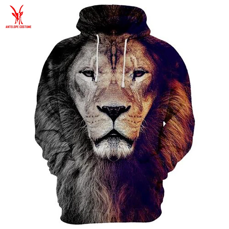 Men Wears Crewneck Sweatshirt Men's Lion Hoodies & Sweatshirts