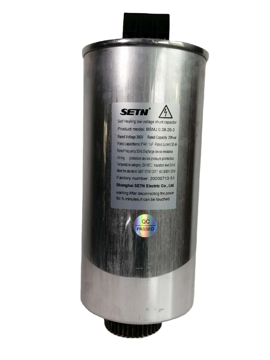 3 phase 40 kvar Bsmj self-healing power supply power capacitor low voltage shunt capacitor