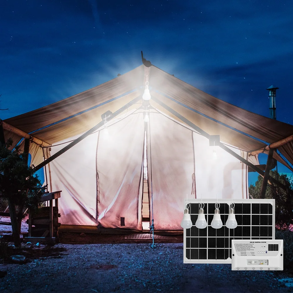 Complete 12 Watt Solar Panel Kit five USB ports are included to support mobile phone charging