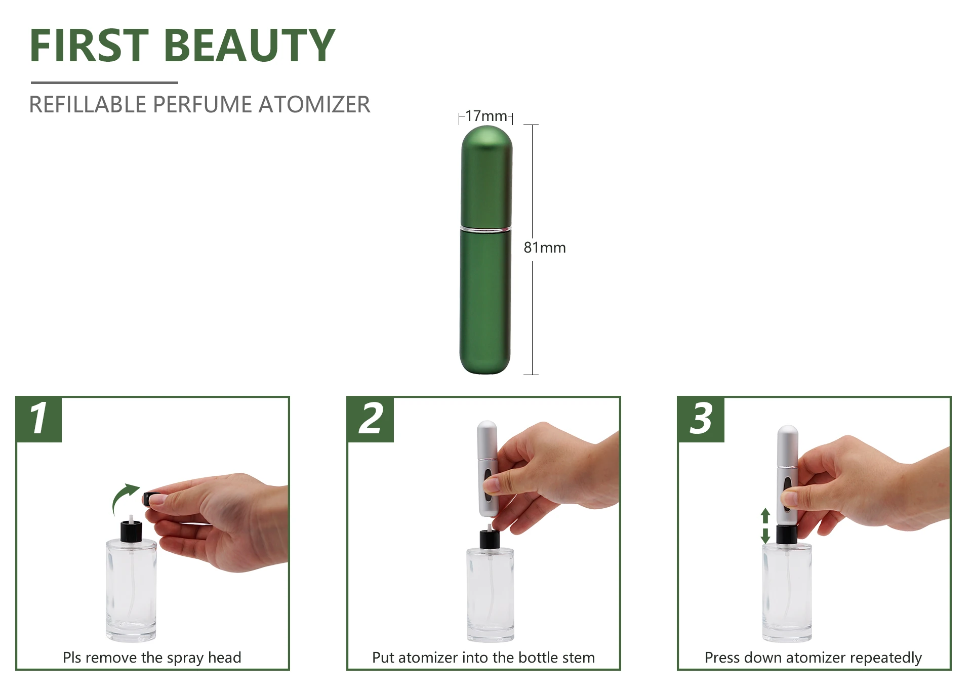 
Aluminum Perfume Spray Cap FEA15 Perfume Crimp Spray Pump Fine Mist Sprayer 