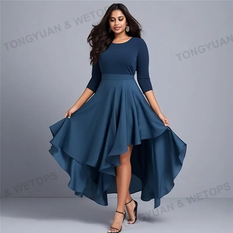 2024 Hot Sale  Elegant Casual Plus Size Dress Blouse Peplum Office Dress Plus Size Maxi Dresses Women