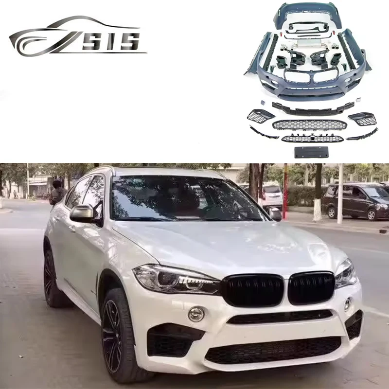 Комплект кузова X6 F16 до X6M для бампера, решетка радиатора, воздуховоды, выхлопная головная лампа 2013-2018 PP для X6 F16 X6M, обвес