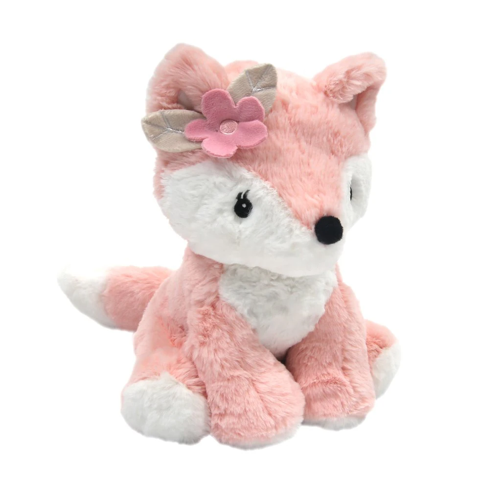 High Quality plush fox toys stuffed fox toys with flower on head