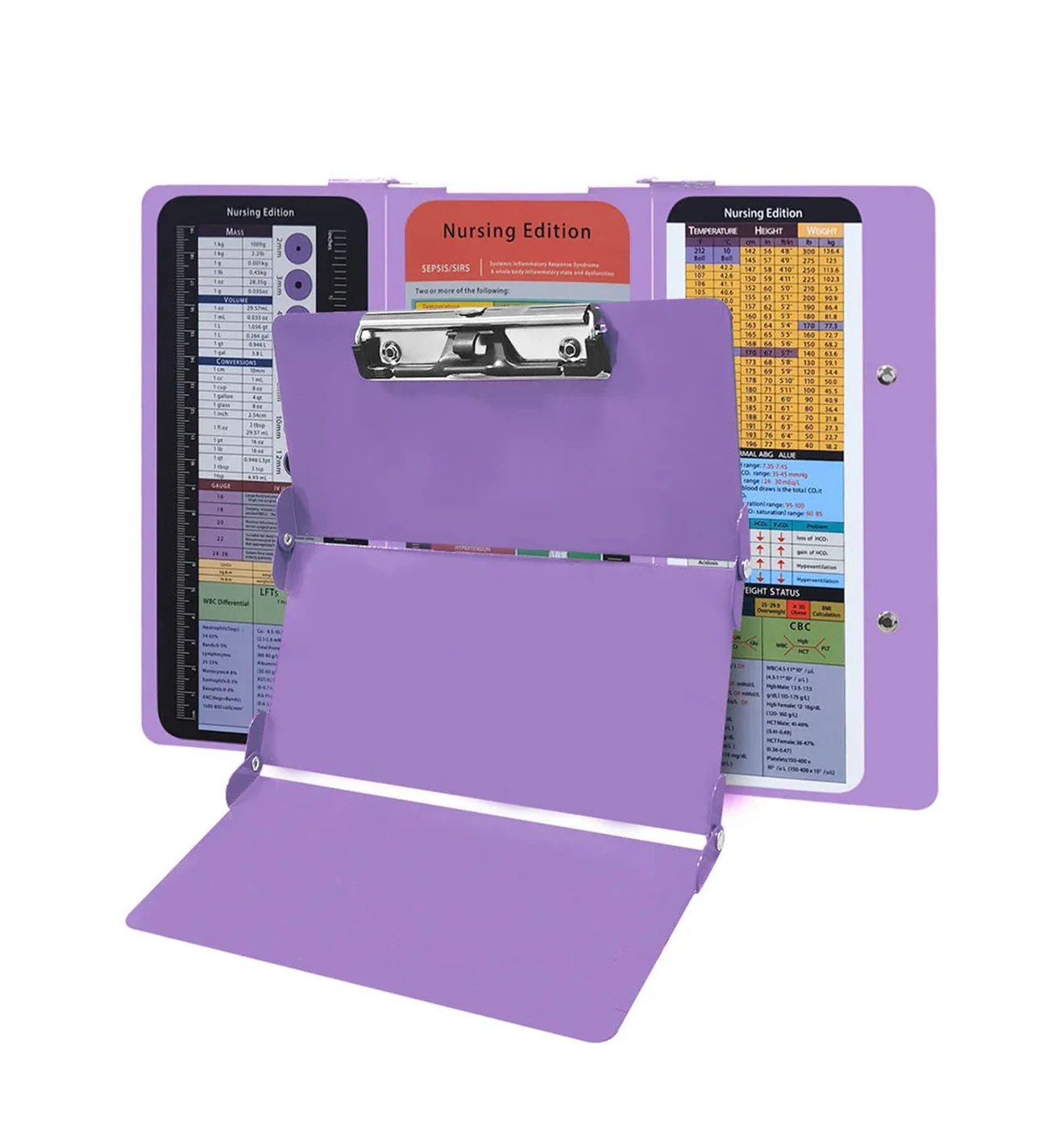 Nursing Clipboard With Nursing And Medical Edition Cheat Sheets 3 Layers Aluminum Foldable Nurse Clip Boards Notepad For Student