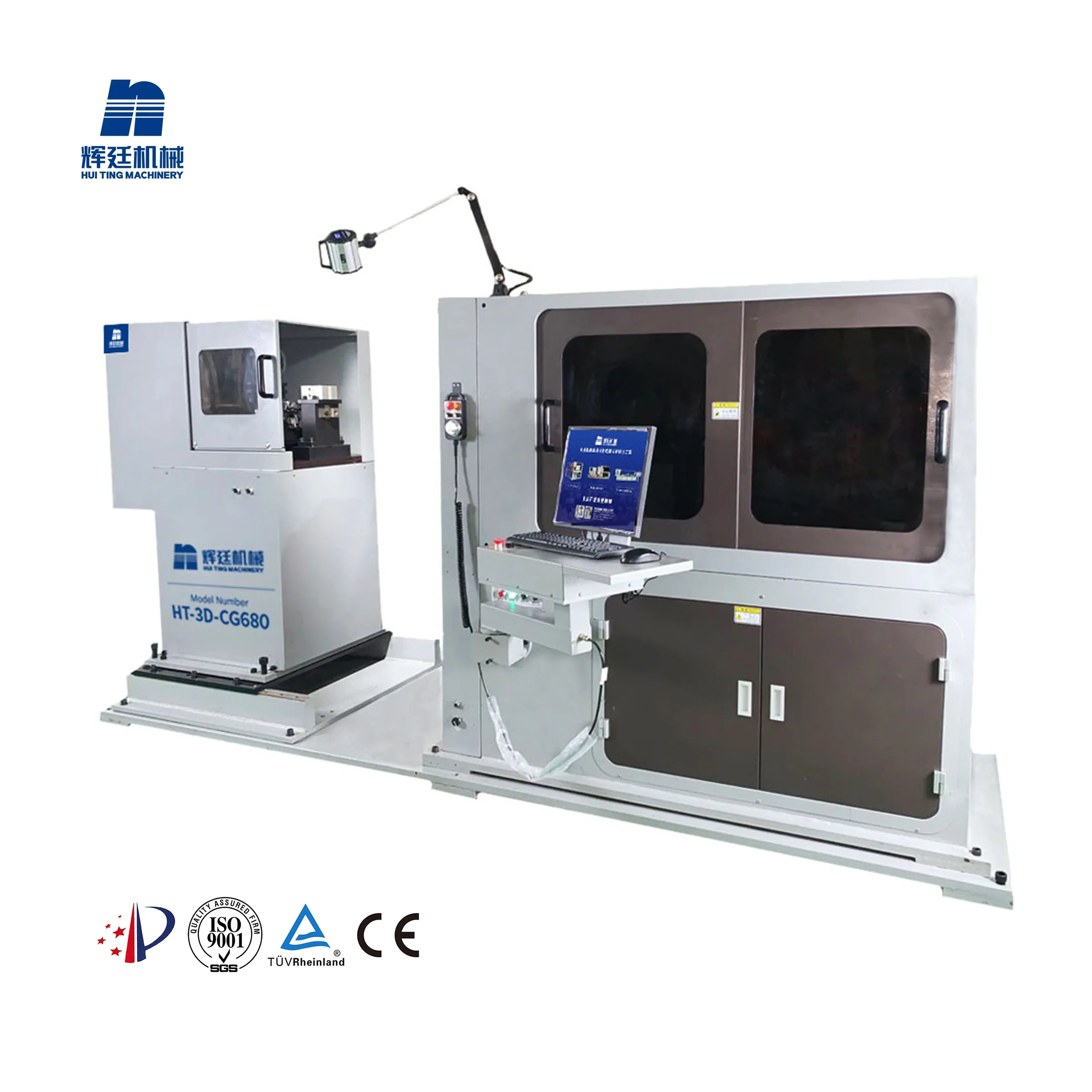 Huiting Patent 3mm-8mm 6 Axis multifunction 2D3D forming machine CNC Chamfering Grooving Wire bending machine and wire bender