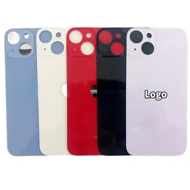 Big Hole Battery Cover glass Rear Door Housing Glass For IPhone 14 14 Plus Glass Replacement with LOGO