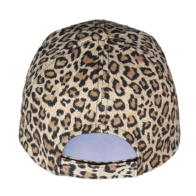 Fashion high quality 6 panel animal women baseball hat leopard print duck tongue cap
