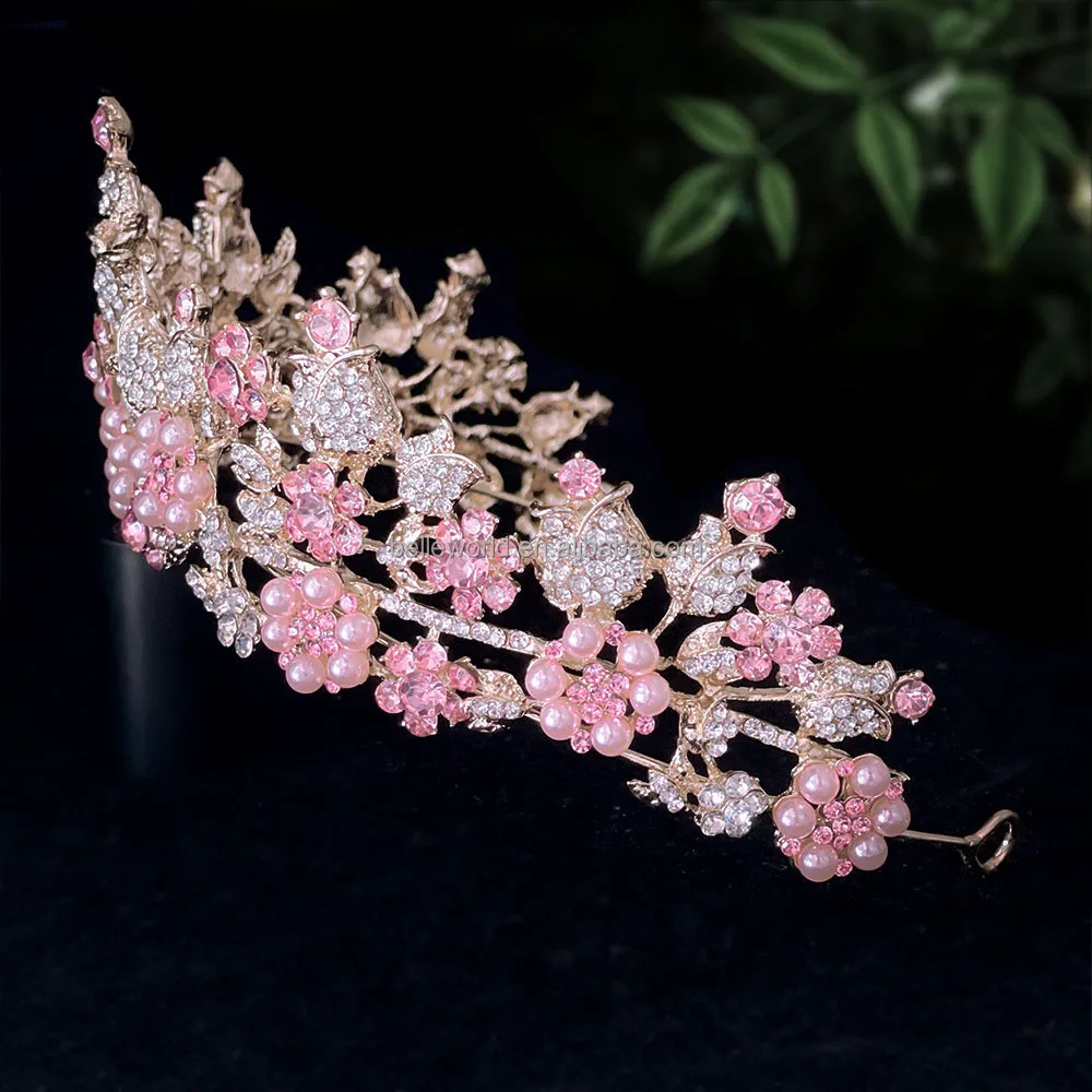BELLEWOLRD luxury diamond flower tiara decoration for wedding event accessories high end festival headband tiara for brides