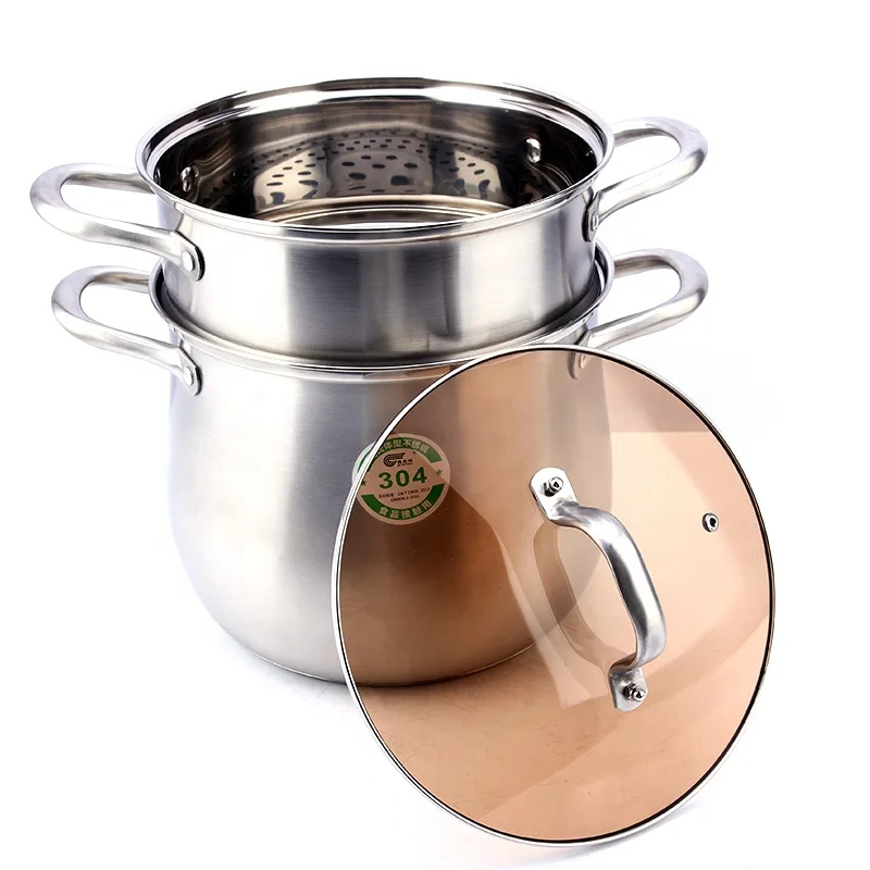Multifunctional 304 material double steamer food high cooking pot for kitchen