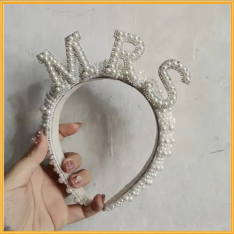 LP  BRIDE MRS LETTER crystal rhinestones pearl bling bride hair clip bridal hair accessories
