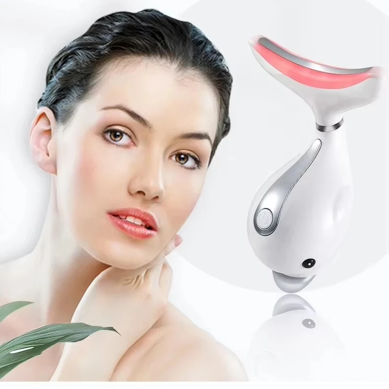 Three Color Light Adjustable Anti-aging Relief Neck Wrinkles Facial Massager Beauty Care Micro Current Scraping Tool