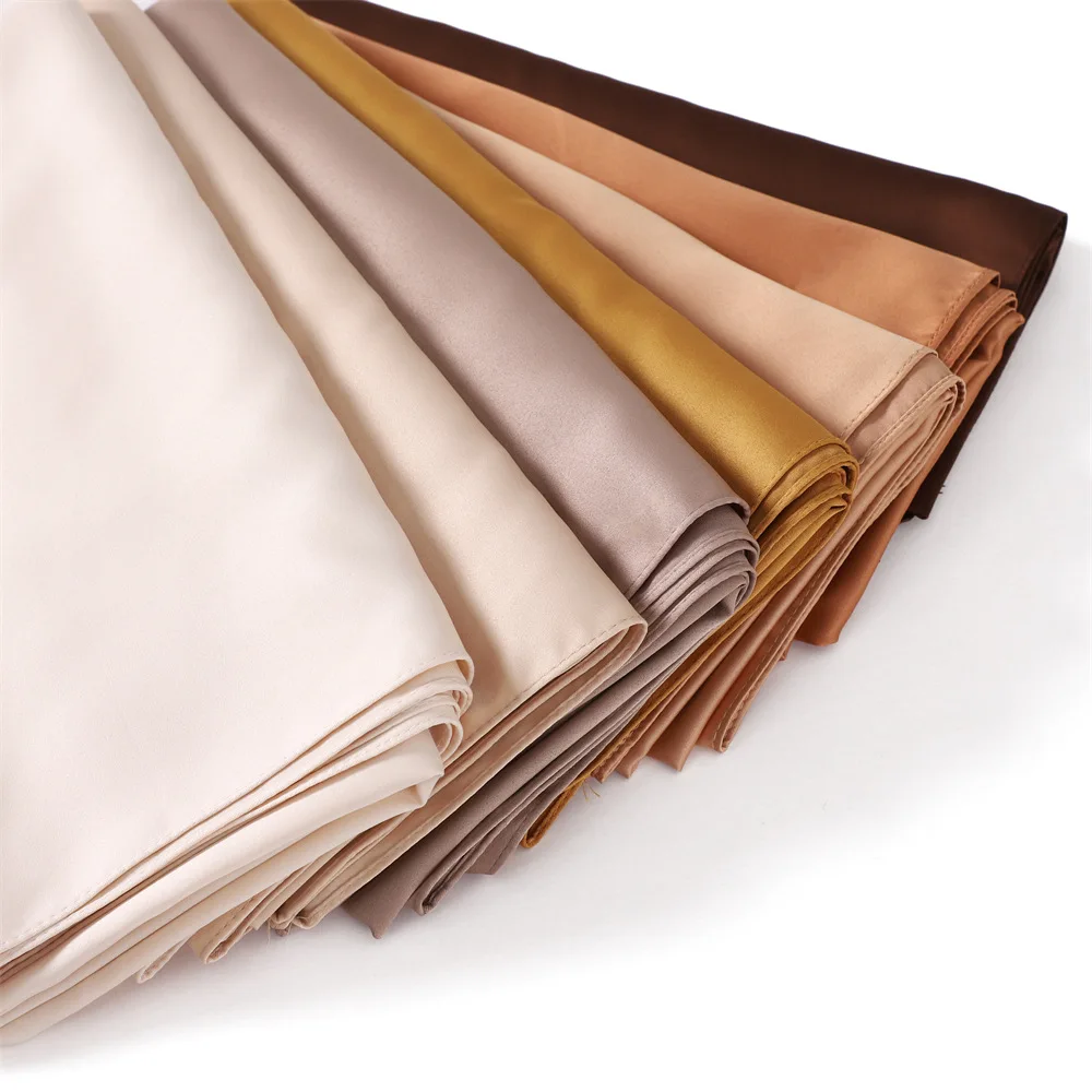NEW 110*110cm High Quality Customized Tudung Ladies Solid Color Satin Scarf Shawl Wrap Muslim Hijab Women Matte Stain Silk Hijab