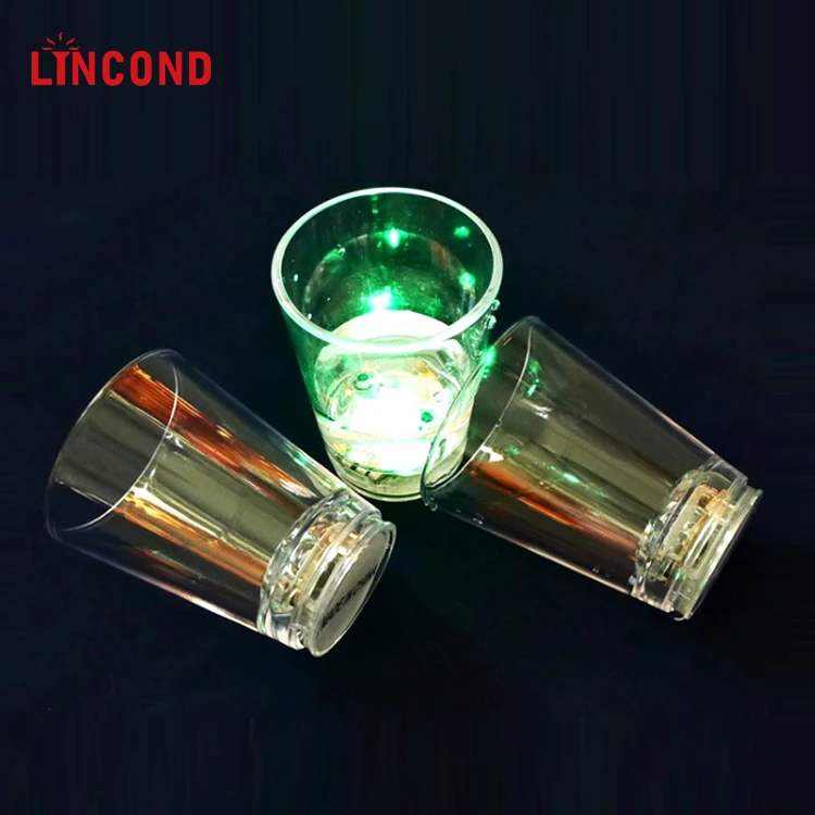 Lincond Customized Logo Led Flashing Cup, Light Up Glowing Led Plastic Cup for Bar Accessories And Party