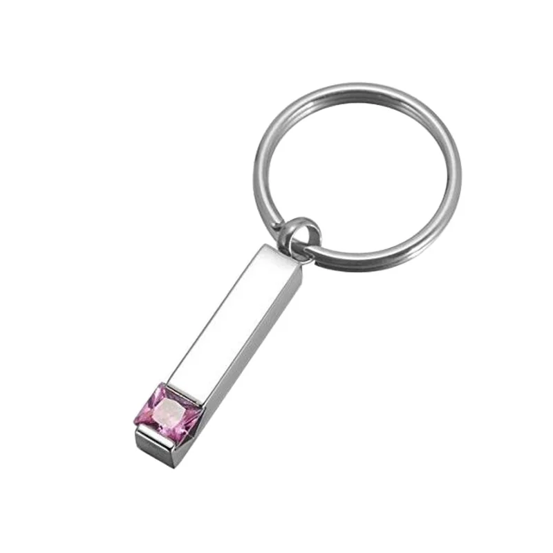 Stainless Steel Bottle Urn Pendant Key chain - Memorial Ash Keepsake - Cremation Jewelry