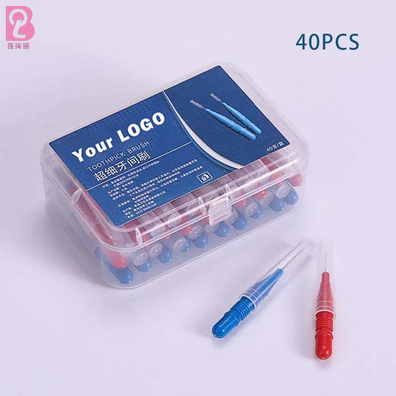 Beiqili 100 Pieces Interdental Brushes Dental Floss Toothpick Orthodontic Braces Brush Tooth Cleaning Tool Oral Care