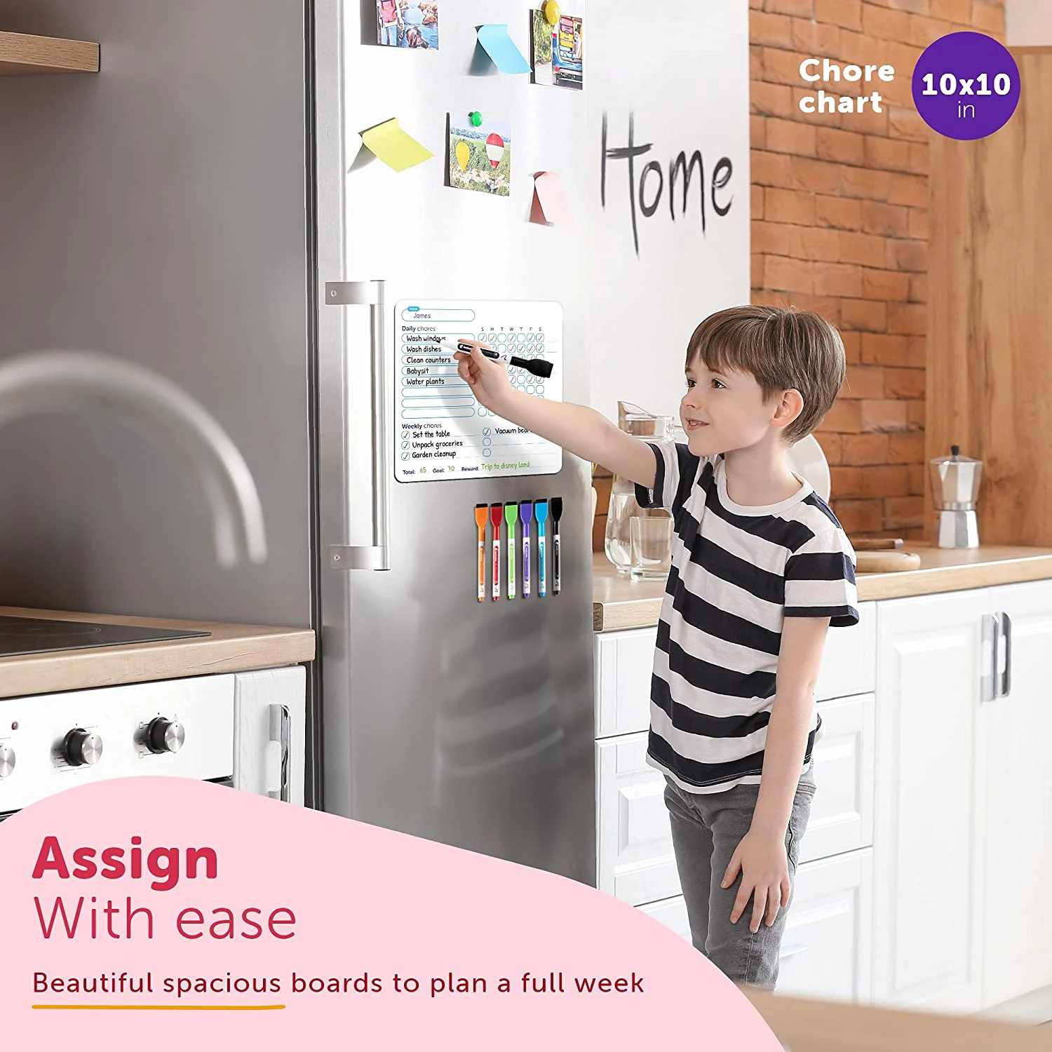  Dry Erase Behavior & Chore Chart Individual Magnetic White Board Reward Chores Fridge Calendar