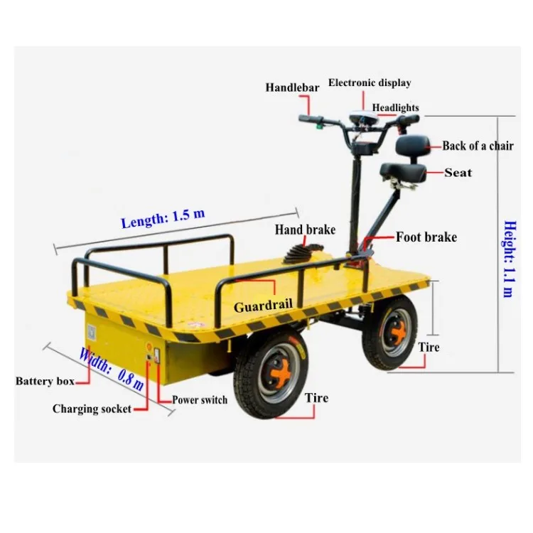 Electric pallet truck 4 Wheel battery warehouse trolley cage cart for sale