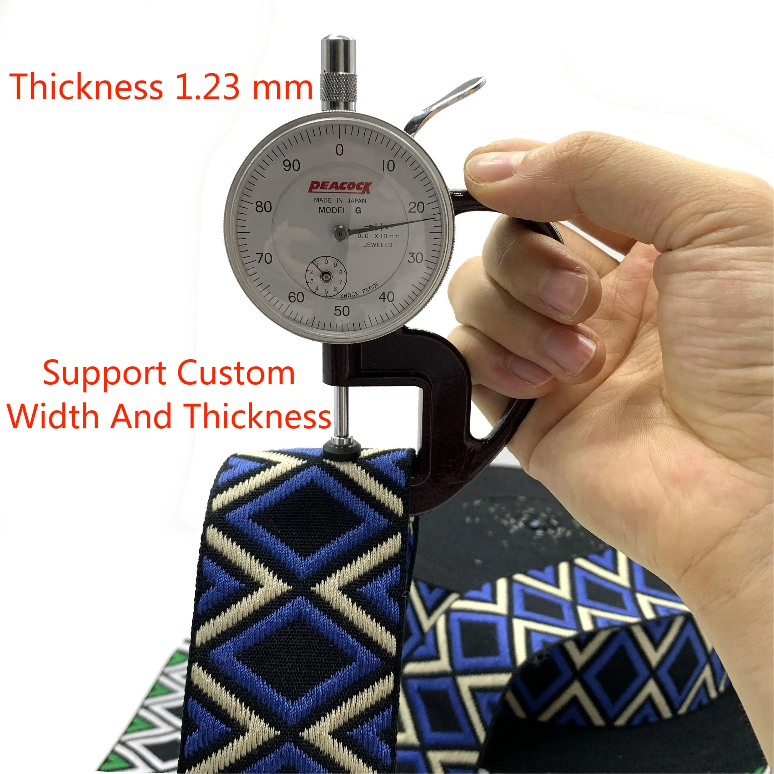 Custom Eco-friendly 5 cm Geometric Rhombus Diamond Pattern Polypropylene Webbing Polyester Jacquard Webbing