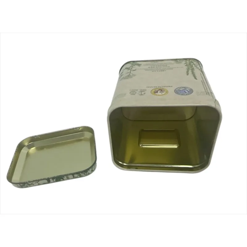 Custom size printed food grade tea coffee storage metal tin rectangular tin box tea metal tin